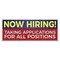 Signmission Now Hiring! Taking Applications for Positions Banner Concession Stand Food Truck Single Sided B-120-30116 - alternate 1